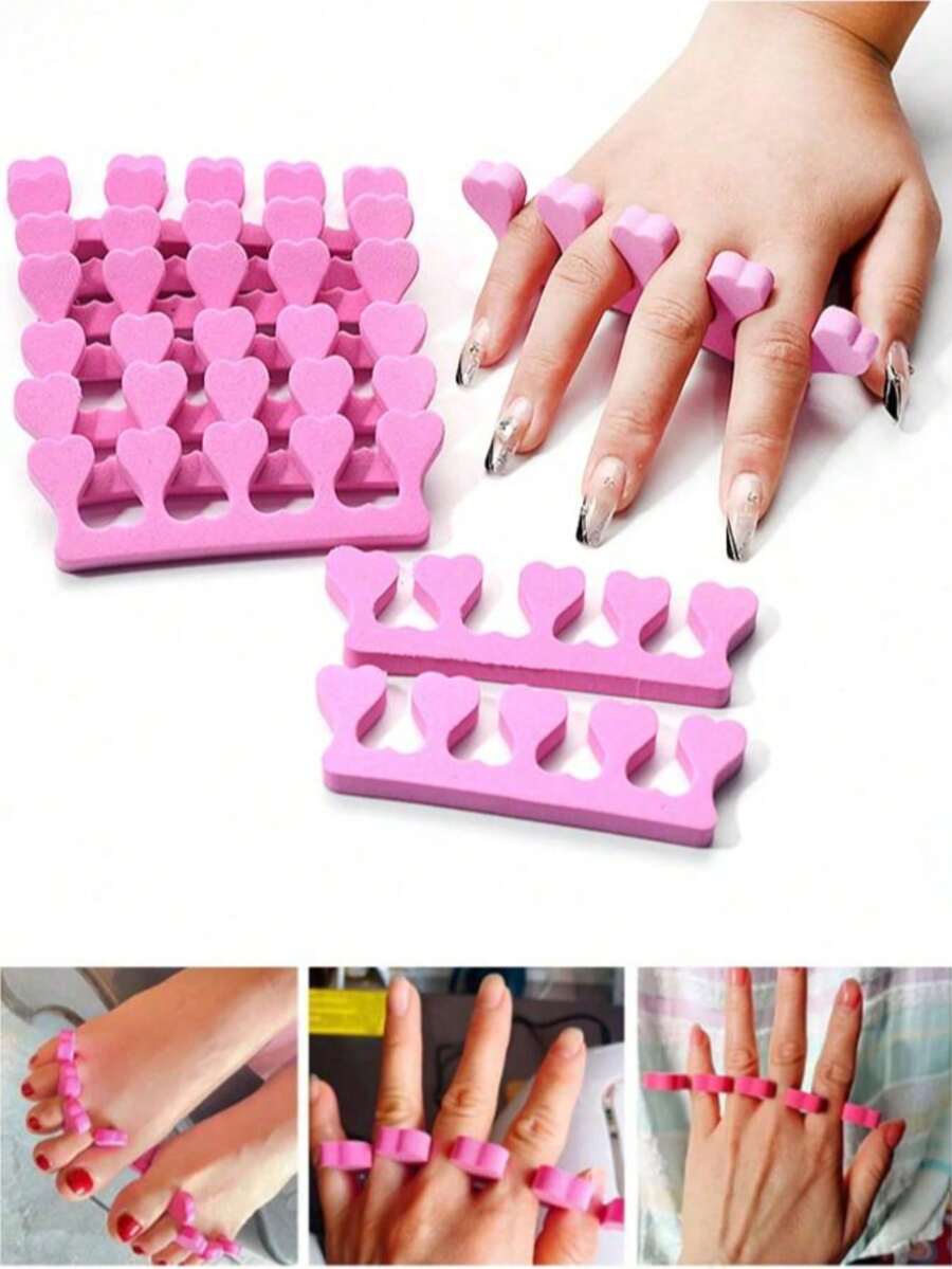 2pcs Sponge Toe Separators Nail Art Tools, Premium Nail Painting And Polishing Tool Set, Soft High-Density Sponge, Suitable For Nail Polishing, Nail Salon, Home Use, Makeup Storage, Room Decor - Multicolor - View 1