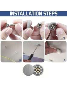 30/60pcs Grey Car Headliner Repair Clips, Universal Car Roof Lining Fixing Buttons Screw Fasteners Pins, Used To Fix Sagging Or Detached Car Headliner Interior, Easy To Install Car Interior Repair Kit, Repair Supplies - A - View 7