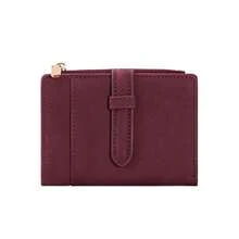 Minimalist Bifold Wallet With Buckle, Multiple Card Slots, Zippered Coin Pocket - Multicolor - View 17