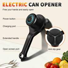Multifunctional Electric Can Opener Wine Beer Canned Food Bottle Opener Lid Remover, Portable Effortless One-Touch Start, Built-In 800mAh Rechargeable Battery, Home Camping Helper, Kitchen Appliance Tool - Can openers - View 7