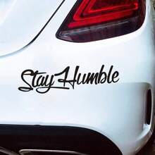 1 قطعة ملصق سيارة بنمط شعار "Stay Humble"، ملصق خارجي للسيارة، مناسب لتزيين جسم السيارة، الباب الجانبي، الصندوق الخلفي، زجاج السيارة، ملصق منزلي، ملصق جداري - A - مشاهدة 8