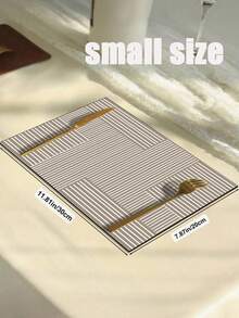 SANJIANGDI 1pc Light Brown Kitchen Mat With White Line Pattern, 3.5mm Soft Rubber Material, Absorbent And Easy To Clean. Suitable For Hallway, Bathroom, Living Room, Outdoor Door Mat And Toilet. All Year Round Use, Suitable For Various Holidays. - Multicolor - View 15