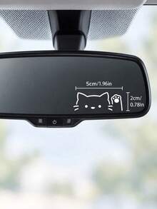 Cute Car Decal Featuring A Peeking, Waving Cat-Suitable For Side Mirrors, Rear Quarter Windows, Or Rear Windshields; Also Works As A Vinyl Sticker For Motorcycles Or Laptops - A - View 2