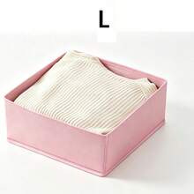 Foldable Fabric Storage Box, Wardrobe Organizer Drawer Divider, Suitable For Clothes, Underwear, Bras, Socks, Space-Saving Home Decor, Dorm Essentials, Pink Storage Bin Container, Household Must-Have - View 7