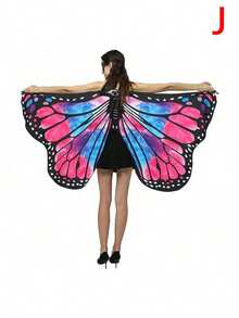 Rainbow Gradient Butterfly Wing Shawl, Soft Clothing Accessory, Suitable For Christmas Costume Party, Glamorous Theme Costume Party - Multicolor - View 20