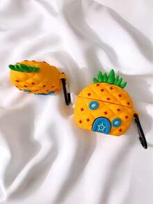 1pc Cartoon Anime Pineapple Restaurant Style Apple Wireless Bluetooth Pro Earphone Case Soft Silicone Anti-Drop Protective Cover Compatible With AirPods 4th Gen / Pro 3/1/2 / 3rd Gen / Pro 2 Unisex - Multicolor - View 3