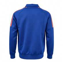 Jaket Unisex Adidas Wu Bo dengan Desain Kontras untuk Pria - Biru/Oranye - View 3