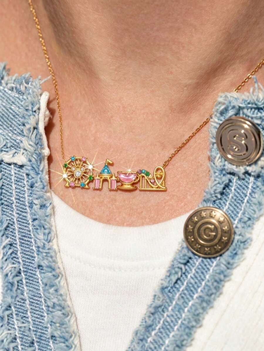 1pc Women's Copper Inlaid Colorful Cubic Zirconia Cute Sweet Ferris Wheel Pendant - Ferris Wheel Necklace - View 1