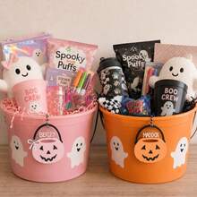個性化 Boo 籃子姓名標籤，客製化萬聖節南瓜禮物貼紙，不搶糖糖果桶配件，兒童萬聖節禮物，趣味個性化紀念品，Boo 籃子裝飾，南瓜燈 - C-南瓜姓名標籤 - 查看 6