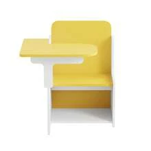 2 In 1 Wooden Children Table With Chair, Small Kids Table And Chair Set With Storage Box, Suitable For Kids Children Toddlers Boys Girls, Yellow - Yellow - View 3