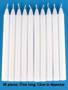 White Taper Candles10 Pcs - Straight 8.27/6.69/6.3 Inch Unscented Dinner And Table Candles - Slow Burning, Smokeless Long Candlesticks, 6-7 Hour Burn Time Each - Multiple Styles - View 12