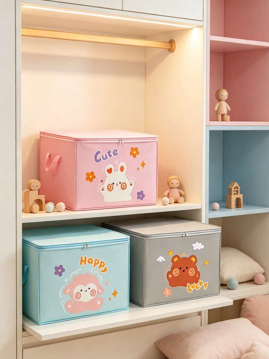 Cartoon Baby Room Storage Bag With Zipper, Large Capacity For Clothes And Blankets, Moisture-Proof And Mold-Proof, For Packing, Moving And Organizing - Multicolor - View 1