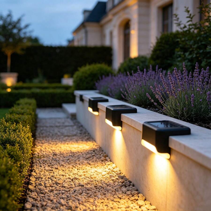 4/8/12pcs Outdoor Solar Lights 1 LED White/Warm Light Optional, Includes Mounting Nails And Double-Sided Adhesive, Waterproof Light-Sensing Auto On/Off Design, No Charging Required, Suitable For Decorating Sunny Garden, Steps, Deck, Path, Fence, Stairs