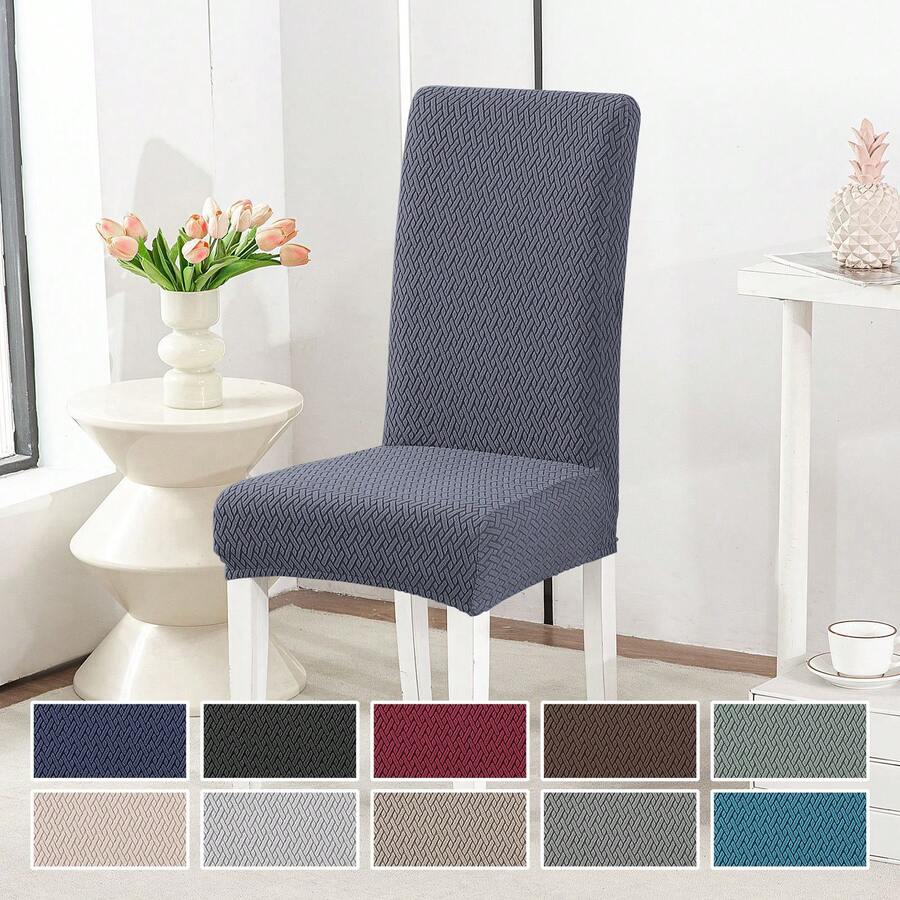 1/2/4/6pcs Diagonal Stripe Chair Cover, Decorative Dust-Proof Elastic Full Coverage Chair Slipcover, Removable And Washable