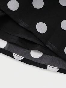 QUNGIGU Women Polka Dot Halter Top Backless Chiffon Shirts Casual Summer Apparel For Beach Vacation Daily Wear - Black and White - View 9