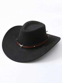 1pc Unisex Western Cowboy Hat, Sun Protection Jazz Hat, Suitable For All Seasons, Ideal For Outdoor Activities, Horse Riding, Gatherings And Photography. Foldable And Easy To Carry. - A - View 5