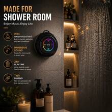 YAIUZGOO Waterproof Shower Speaker With Strong Suction Cup, Portable Wireless Bathroom Speaker, High-Definition Sound Quality, Convenient Button Control, Compact Music Speaker, Suitable For Shower, Bathroom, Travel And Daily Use - View 3