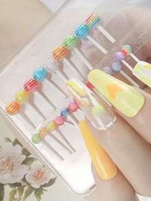 20pcs Christmas Colorful Candy Cute Nail Art Decorations, Realistic Lollipop Nail Charms For Fingernail Manicure Design Decoration, 20pcs Random Mixed Nail Accessories Y2K - Multicolor - View 2