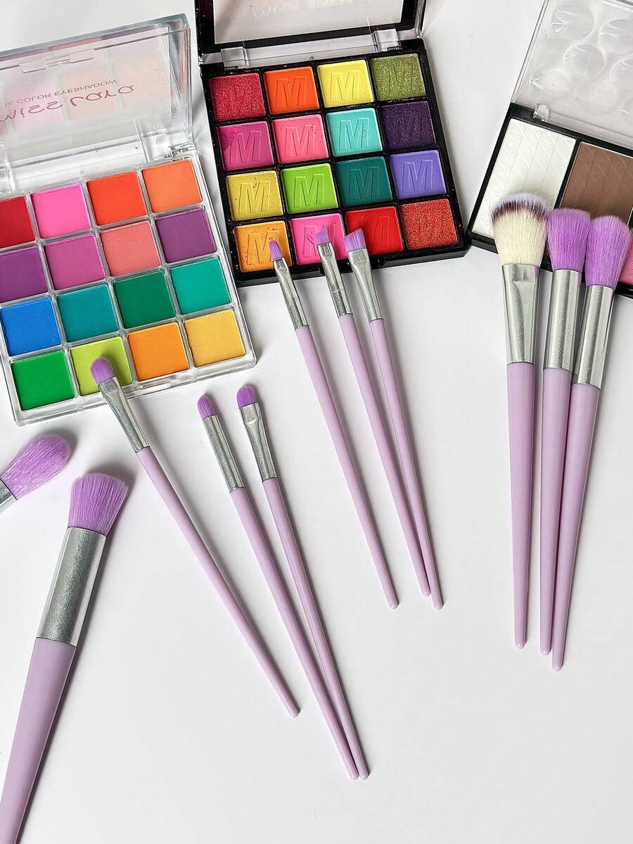 13pcs Soft Bristle Makeup Brush Set With Portable Drawstring Storage Bag, Multi-Color Options, Full Set Of Powder, Blush, Eyeshadow Makeup Tools, Suitable For Beginners - Multicolor - View 1