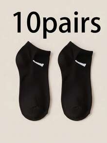 30 Pairs Women's Black White Grey Ankle Socks Fashion Simple Short Socks - A - View 14