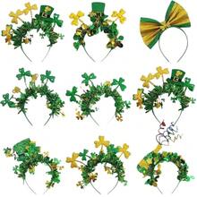 1pc Creative Party Decoration Colorful Strip Headband, Gold & Green Shamrock Headpiece Hat, Carnival Party Hair Hoop Costume Hat Headband - Multicolor - View 4