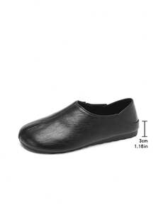 Split Toe Solid Color Slippers 2-In-1 Mary Jane Shoes Retro Style Slip-On Flat Shoes Comfortable Versatile Sandals Suitable For Daily Wear - Black - View 7