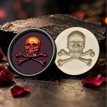 1pc Embossed Skull Wax Seal Stamp, Gothic Vintage Design, Brass Material. Suitable For Halloween Cards, DIY Handmade Decoration, Envelopes, Party Invitations And Gift Packaging. (Handle, Wax And Ink Not Included) - Skeletal Specimen - View 1