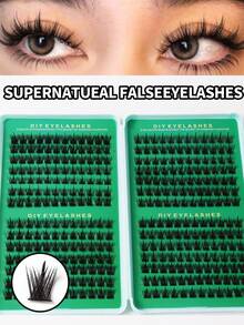 336 Clusters DIY Cluster False Eyelashes, Wispy Fluffy Individual Lashes, Multi-Layered Volume Fake Eyelashes, Soft Thin Band Lashes For Custom Eye Makeup, Suitable For Beginners Daily & Party Makeup - View 4