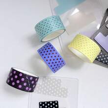 Aesthetic Multi-Color Polka Dot Washi Tape Roll, Cute Dot Pattern Decorative Masking Tape, Removable Self-Adhesive Paper, Suitable For Diary, Notebook, Photo Album Decoration - A - View 5