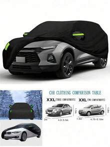 Summer Universal Car Cover - Sunproof, UV Resistant, Waterproof, Dustproof & Heat Resistant PEVA Material, 8 Sizes Available, All Season Vehicle Protection, Dustproof, Silver Appearance, Car Accessories - Multicolor - View 12