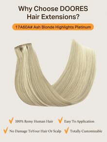 DOORES 4pcs Clip-In Hair Extensions, Straight 100% Human Virgin Hair, Double Layer Hair Curtain, Invisible Soft Mini Hair Pieces, Suitable For Fine Hair, 3-Minute Quick Wear - S17A/60A - View 6