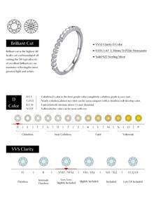 MODIAN D Color Moissanite Stackable Ring, 925 Sterling Silver Twisted Rope Braided Band, Exquisite Jewelry For Women - Silver - View 7