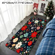 1pc Christmas Modern Home Print Pattern Doormat, Faux Cashmere Short Plush Decorative Carpet Rug, Soft Skin-Friendly Indoor/Outdoor Decorative Mat, Washable Entrance Mat, Home Gift Long Runner Rug, Suitable For Kitchen, Living Room, Bathroom, Bedroom, Room, Dormitory Decoration, Practical Doormat, Holiday Gift - Multicolor - View 8
