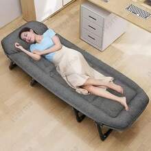 Silla Camastro Plegable Ajustable con Colchón, 6 Niveles de Inclinación, Catre de Viaje 200x64x30cm, Estructura de Acero, Tela Poliéster 600D, Resistente hasta 150kg para Camping, Jardín, Playa y Pesca - Negro - Ver 7