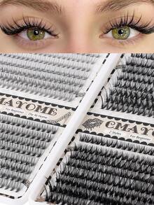 CMAYOME 572/592/640pcs Natural False Eyelashes Can Create A Fluffy And Natural Eye Makeup Effect.DIY Large Capacity Eyelash Clusters,Made Of Soft Material.Single Cluster False Eyelash Set,With Adhesive And Sealing Tools,Suitable For Halloween And Christmas. - Multicolor - View 9
