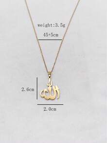 1pc Minimalist Stainless Steel Gold-Plated Polished Shiny Geometric Dancing Flame Pendant Necklace, Unisex, Daily Wear, Couple Gift, Holiday Gift - Multicolor - View 9