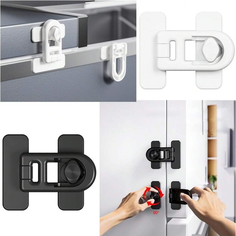 1pc Easy Installation Self-Adhesive Refrigerator / Oven Safety Lock - No Drilling Required, Child Safety Design, Equipped With Strong No-Trace Adhesive Sticker, Strong Back Glue, No Residue When Removed Child Safety Lock