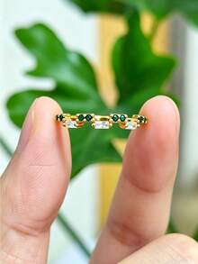 QIUCHU 1pc S925 Sterling Silver Geometric Personalized Ring, Versatile Minimalist Commuter Ring, Fashionable Tail Ring, Suitable For Women's Daily Wear, Dating, Party, Also An Excellent Holiday Gift, Silver Net Weight: 1.2g - Gold - View 10