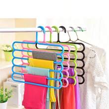 1/3/5/10pcs 5-Tier Hanger & Plastic Multi-Layer Pants Rack - Space-Saving, Non-Slip Design, Adjustable Structure, Suitable For Clothing & Accessory Organization. Durable Closet Storage Essential, Perfect For Wardrobe & Laundry Room, Back To School Must-Have - Multicolor - View 3
