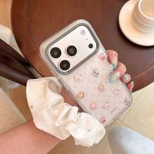 Kavenfort Grey Frame, Grey Stars, Cute Animal Theme Transparent 18 Pro Phone Case, Also Compatible With 17, 16 And 15, Creative Cartoon Design, Soft Shell, Cute, Creative, Geometric, Minimalist Style, Cartoon Style, Cute, Niche, Style. - Gray Edge - View 8