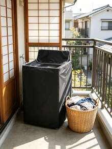 1pc Top-Loading Washing Machine Cover, Waterproof Outdoor Washing Machine Cover, Suitable For Top-Loading Dryer, UV-Resistant Oxford Fabric Protective Cover With Zipper Flap, Dust-Proof Appliance Cover, Essential For Balcony, Rental Apartment, - Multiple Styles and Colors - View 6