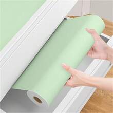1 Roll Of Solid Color Simple Wallpaper, Matte Surface, Self-Adhesive Wallpaper, That Is, Peeling And Pasting Contact Paper, Used For Countertops, Cabinets, Wardrobes, Renovation Wallpaper, Suitable For Home Decoration - Bean Sprout Green - View 7