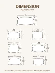 HONEYMOON 1pair Stripes Printed Pillowcases With Chic Ruffles-100% Polyester Fabric Stripes Printed Pillow Cover, Soft And Breathable, Wrinkle Resistant, No Filler-T F Q K Size For Home And Dorm, Machine Washable - Multicolor - View 3