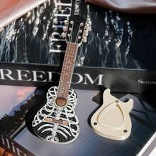 1pc Guitar Shaped Pick Holder Creative Personalized Desktop Decor Ornament Rock Musician Guitar Enthusiast Gift - Multicolor - View 10