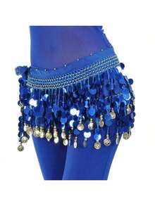 Belly Dance Sequin Tassel Skirt, Fashionable Belly Dance Waist Belt Skirt - Multicolor - View 9