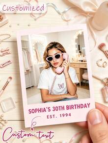 Personalized Photo And Text Stickers, Wedding, Birthday, Christmas And Party Gift Stickers, Thank You Gift Labels, Multiple Holiday Decorations, Unique Gifts Customized For Family, Friends And Teachers - Multicolor - View 2