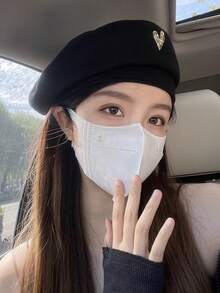 1 Pc Lady's Beret, Retro Painter Style Heart-Shaped Pattern, Non-Elastic / Suitable For Commuting And Parties, Women's Accessory, Adjustable Size - Multicolor - View 5