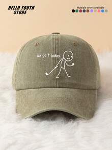 1pc Classic Baseball Cap Printed With "No Golf Today." Pattern, Lightweight & Comfortable All-Season Wearable Multi-Functional Duck Bill Hat, Unisex Outdoor Casual Sports Cap Suitable For Daily Life And Street Outings - A - View 8