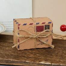 Set 10 Kotak Hadiah Gaya Vintage, Kotak Pengiriman Retro dengan Tali Rami, Sempurna untuk Mengemas Hadiah, Kerajinan Tangan, Suvenir Pesta, dan Dekorasi Rumah - A - View 5