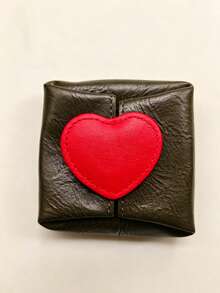 Heart Shaped Color Wallet, Fashion Candy Color Heart Mini Wallet, Cute Mini PU Keychain Coin Purse For Women - Multicolor - View 5